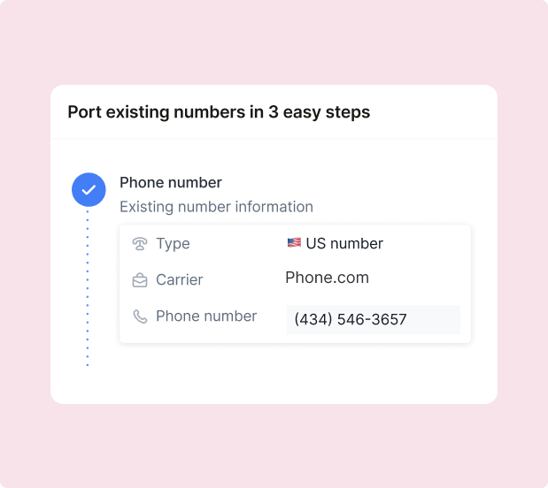 Port your phone number to apps like Phone.com
